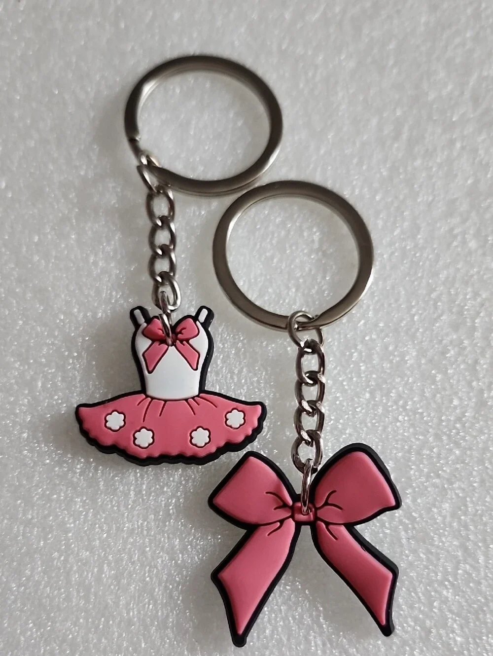 Kids Pink Ballerina Dress & Bow Keychain Set - Costume Accessory